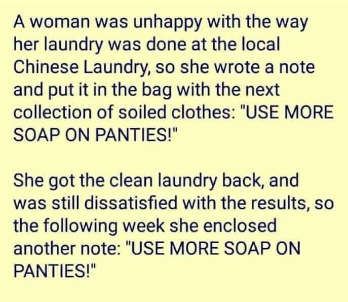 A Woman was unhappy with the way her laundry was done at the local…