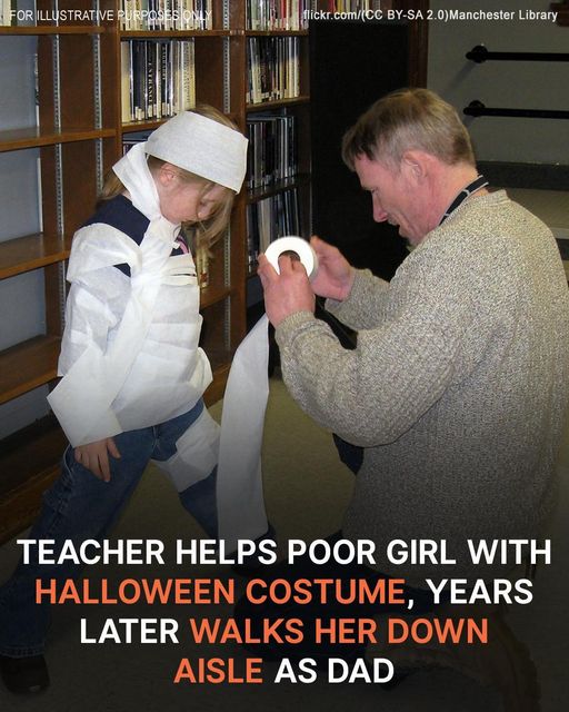 Teacher Helps Poor Girl with Halloween Costume, Years Later Walks Her Down Aisle as Dad — Story of the Day